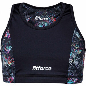 Fitforce SNOOTY Dievčenská fitness podprsenka, čierna,mix, veľkosť