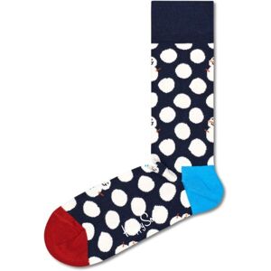 HAPPY SOCKS BIG DOT SNOWMAN Klasické ponožky, tmavo modrá, veľkosť 36-40