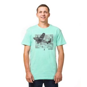 Horsefeathers BOMBER  T-SHIRT modrá M - Pánske tričko