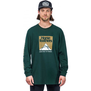 Horsefeathers LEX LS T-SHIRT Pánske tričko s dlhým rukávom, zelená, veľkosť M