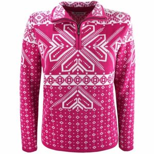 Kama DÁMSKY SVETER VZOR ružová L - Dámsky športový sveter