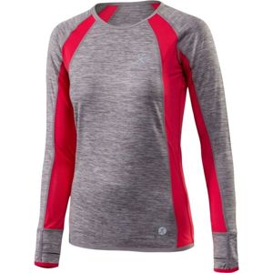 Klimatex DR DORINA Dámske bežecké tričko s dlhým rukávom, sivá,červená, veľkosť