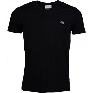 Lacoste V NECK SS T-SHIRT čierna XL - Pánske tričko
