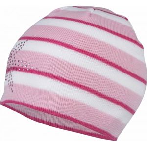 Lewro BEAUTIFLY Dievčenská pletená čiapka, ružová, veľkosť 4-7