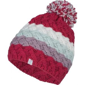 Lewro CLEFAIRY Dievčenská pletená čiapka, červená,biela,fialová, veľkosť