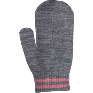 Lewro NDIDI Detské pletené rukavice, sivá,ružová, veľkosť
