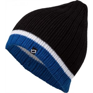 Lewro AERODACTYL Chlapčenská pletená čiapka, čierna,modrá,biela, veľkosť
