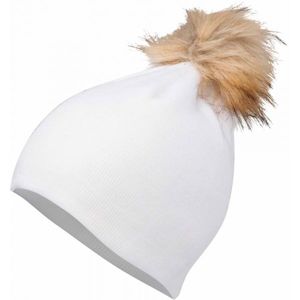 Lewro BIBAREL Dievčenská pletená čiapka, biela, veľkosť 4-7