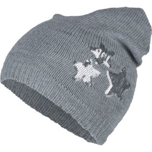 Lewro DORINKA Detská pletená čiapka, sivá, veľkosť 4-7