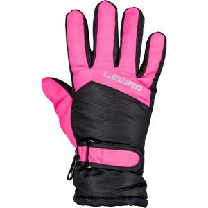 Lewro NALANI ružová 12-15 - Detské lyžiarske rukavice