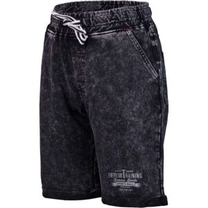 Lewro RAYEN čierna 140-146 - Detské šortky s džínsovým vzhľadom