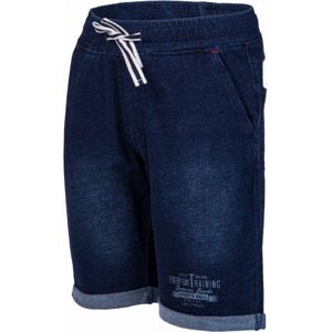 Lewro RAYEN modrá 128-134 - Detské šortky s džínsovým vzhľadom