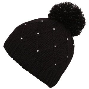 Lewro PUFALA Dievčenská pletená čiapka, čierna, veľkosť 4-7