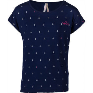 Lewro ASUNCION Dievčenské tričko, tmavo modrá, veľkosť 140-146