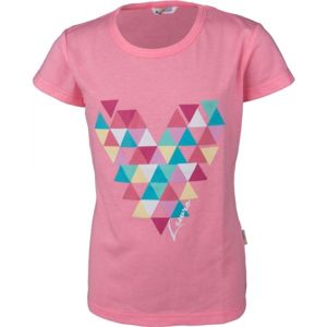 Lewro MINDY ružová 128-134 - Dievčenské tričko s krátkym rukávom