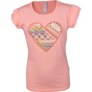 Lewro SOFI svetlo ružová 116-122 - Dievčenské tričko s s volánovým rukávom