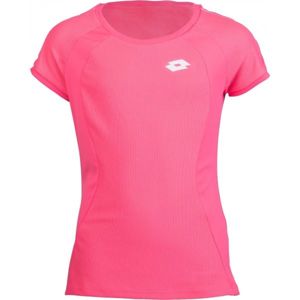 Lotto SQUADRA G TEE PL Dievčenské tenisové tričko, ružová,biela, veľkosť