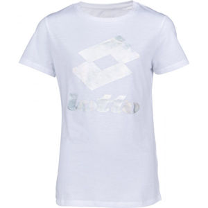 Lotto SMART G TEE JS Dievčenské tričko, biela,strieborná, veľkosť