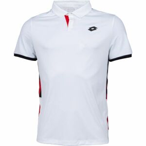 Lotto TOP TEN III POLO PL Pánske tenisové tričko, biela,čierna,červená, veľkosť