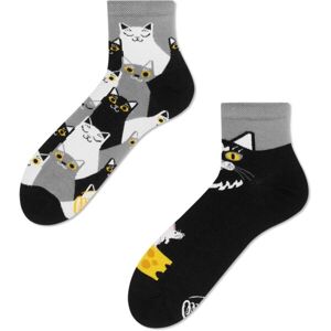 MANY MORNINGS BLACK CAT QUARTER Ponožky, mix, veľkosť 39 - 42
