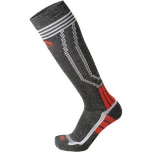 Mico MEDIUM WEIGHT SKI SOCKS Lyžiarske ponožky, tmavo sivá,biela,červená, veľkosť