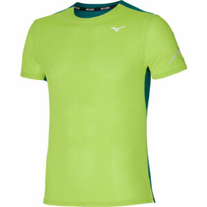 Mizuno DRY AERO FLOW TEE Pánske bežecké tričko, zelená, veľkosť M