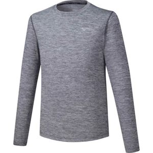 Mizuno IMPULSE CORE LS TEE sivá XXL - Pánske bežecké tričko s dlhým rukávom