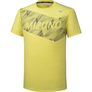 Mizuno IMPULSE CORE GRAPHIC TEE žltá L - Pánske bežecké tričko