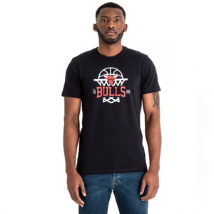 New Era NBA LEAGUE NET LOGO TEE CHICAGO BULLS čierna L - Pánske tričko
