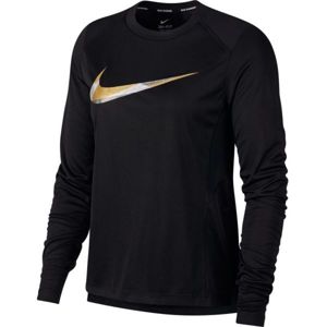 Nike MILER TOP LS METALLIC čierna XS - Dámske bežecké tričko