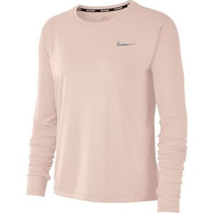 Nike MILER TOP LS W ružová M - Dámske bežecké tričko s dlhým rukávom