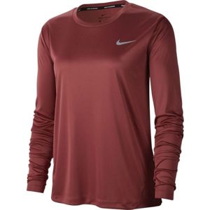 Nike MILER TOP LS W červená L - Dámske bežecké tričko s dlhým rukávom