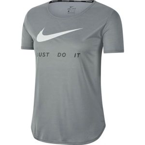 Nike TOP SS SWSH RUN W sivá M - Dámske bežecké tričko