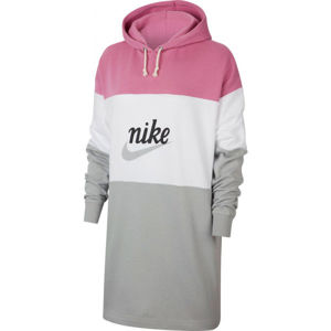 Nike NSW VRSTY HOODIE DRESS FT W ružová M - Dámske šaty