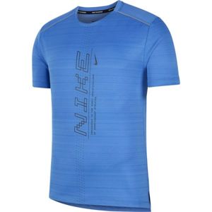 Nike DRY MILER SS PO GX FF M modrá L - Pánske bežecké tričko