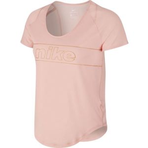 Nike TOP SS 10K GLAM W ružová L - Dámske bežecké tričko