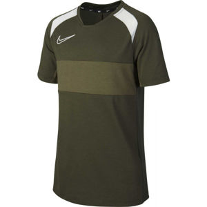 Nike DRY ACD TOP SS SA B Chlapčenské futbalové tričko, kaki,biela, veľkosť