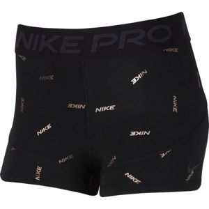 Nike NP 3IN SHORT NIKE TOSS PRINT W Dámske tréningové šortky, čierna,zlatá, veľkosť