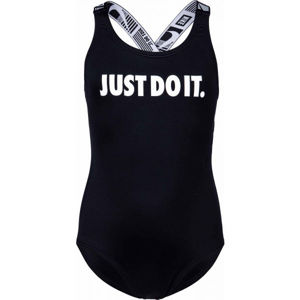 Nike JDI CROSSBACK ONE-PIECE Dievčenské jednodielne plavky, čierna,biela, veľkosť