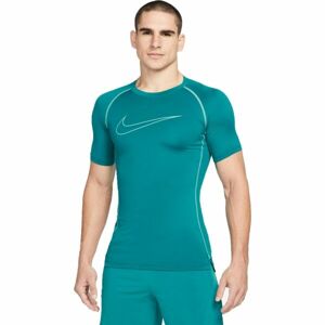Nike NP DF TIGHT TOP SS M tyrkysová S - Pánske tréningové tričko