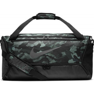 Nike BRASILIA M 9.0 Športová taška, tmavo zelená,čierna,sivá,tmavo sivá, veľkosť