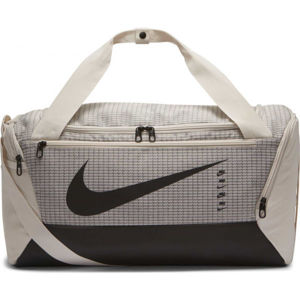 Nike BRASILIA S 9.0 Športová taška, béžová,čierna, veľkosť
