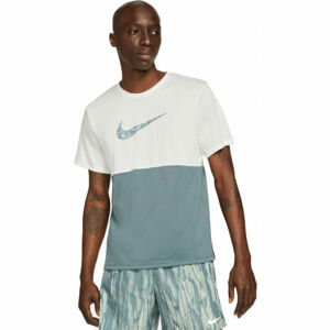 Nike BREATHE RUN TOP SS WR GX M Pánske bežecké tričko, sivá,biela, veľkosť