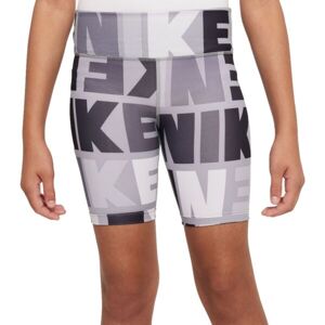 Nike DF ONE BKE SHRT LOGO PRNT Dievčenské elastické šortky, sivá, veľkosť S