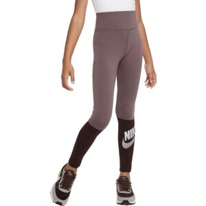 Nike NSW FAVORITES HW LEGGING DNC Dievčenské legíny, hnedá, veľkosť L