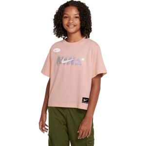 Nike NSW TEE BOXY ICON CLASH Dievčenské tričko, ružová, veľkosť S