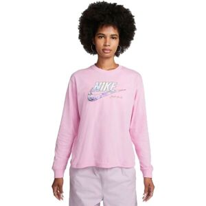 Nike NSW TEE OC 1 LS BOXY Dámske tričko s dlhým rukávom, ružová, veľkosť S