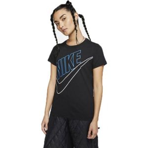 Nike NSW TEE PREP FUTURA W Dámske tričko, čierna,biela,modrá, veľkosť