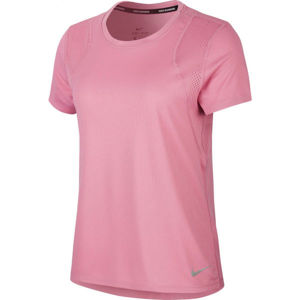 Nike RUN TOP SS W ružová L - Dámske bežecké tričko