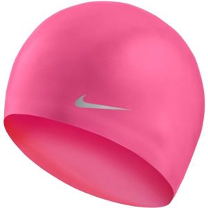 Nike SOLID SILICONE YOUTH ružová NS - Detská plavecká čiapka